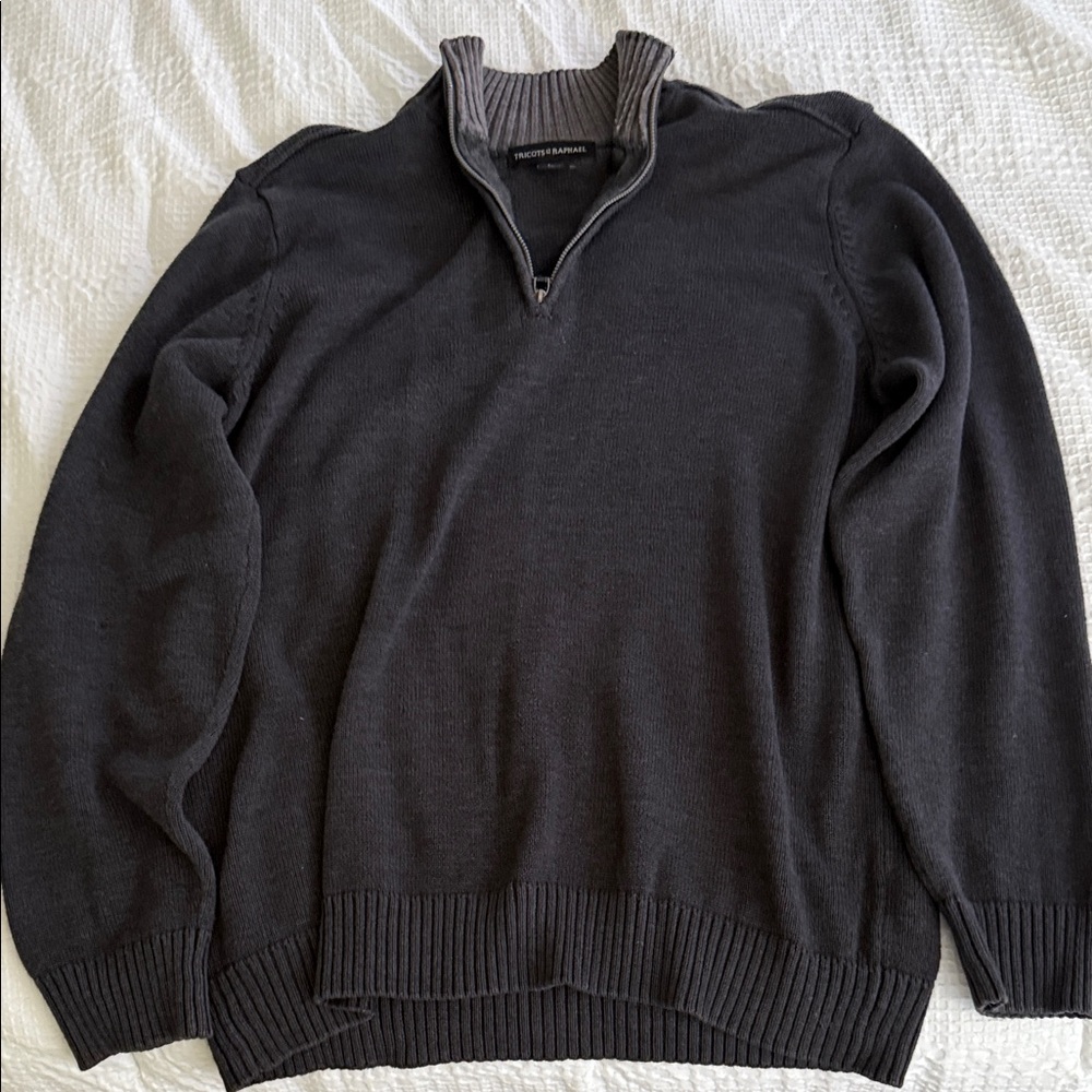 Dark Gray Men's Zip-Up Sweater